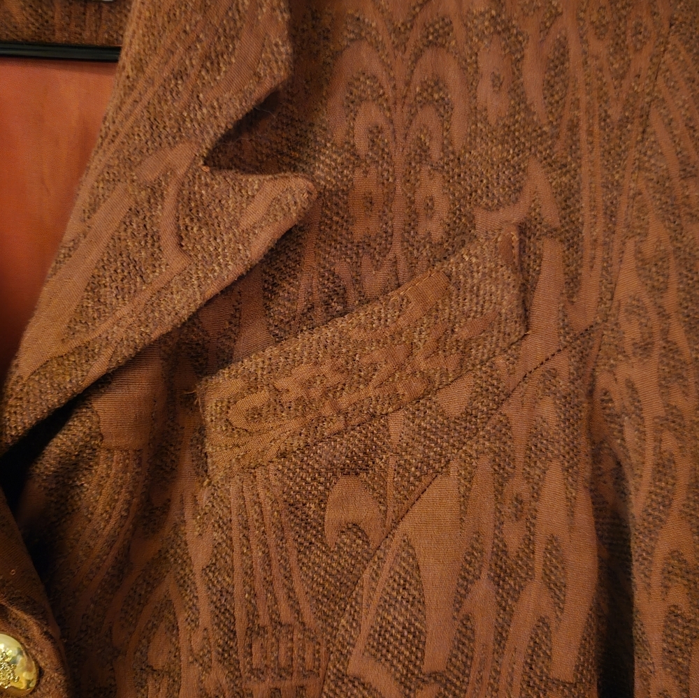 Blazer Jacket Rust Color With Pockets And Gold To… - image 6